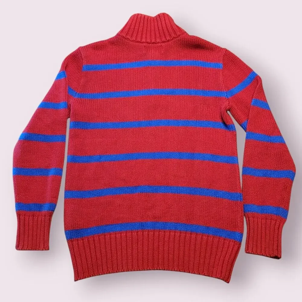 VTG Ralph Lauren Boys Quarter Zip Sweater S Preppy EUC